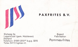 Paxfrites verse frietjes voor gebakken