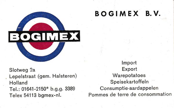 Bogimex Bogers import export aardappelen Halsteren